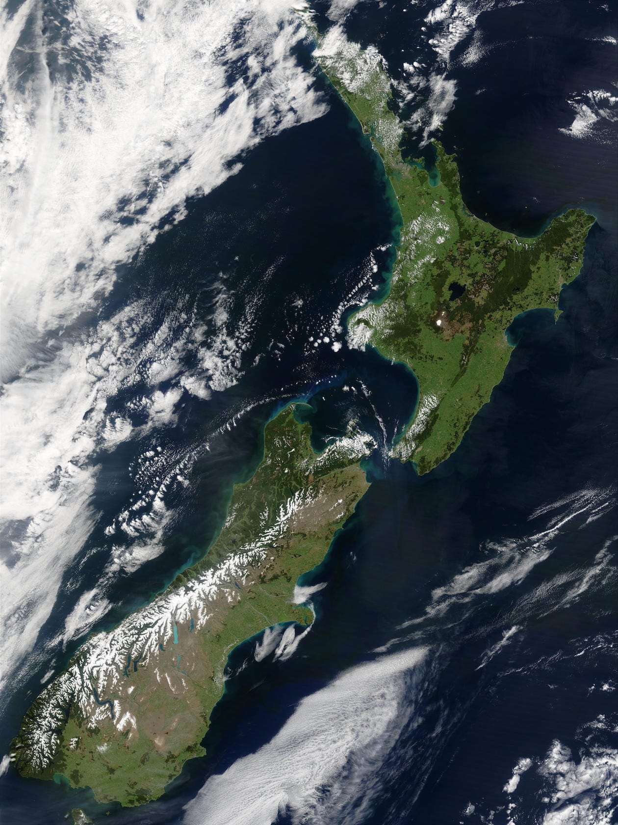 Satellite image of New Zealand